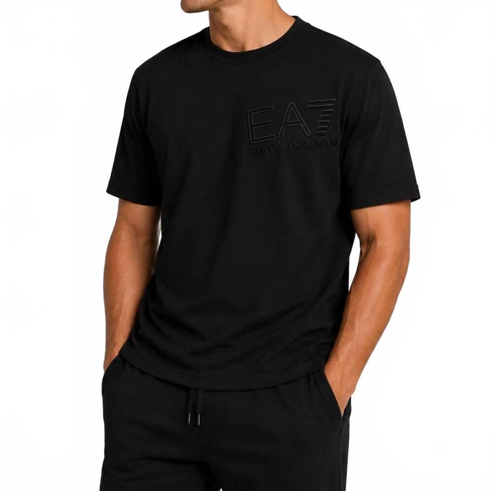 NEW EMPORIO ARMANI ea7 zig zag t-shirt in black